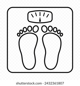Scales. Weighing equipment. Fitness sport. Vector illustration.