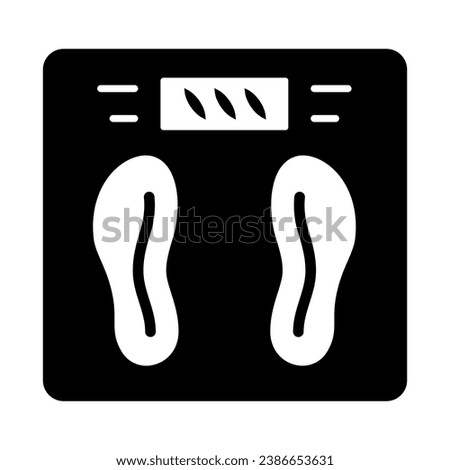 Scales for weighing solid icon, Gym concept, bathroom scale sign on white background, Floor scales for weighing body weight icon in glyph style for mobile and web design. Vector graphics
