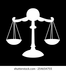 scales, weighing, weight, balance ,vector icon on a black background