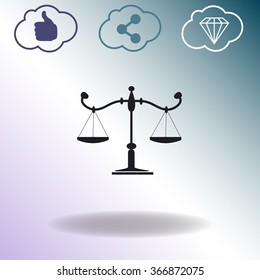 Scales, weighing, weight, balance ,vector icon.