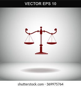 Scales, weighing, weight, balance vector icon.