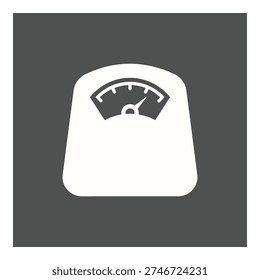 Scales weight measurement device with dial indicator on gray background icon