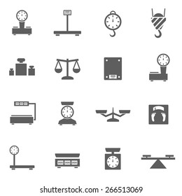 Scales weight measuring icons set vector illustration