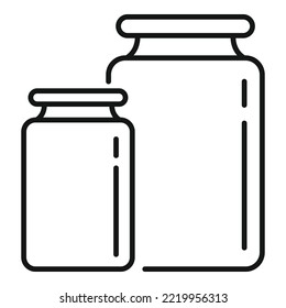 Escala el vector de contorno del icono de pesas. Balanza de escala. Comparar peso