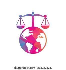 Escalas y símbolo o icono mundial. Plantilla única de diseño de tipo de registro y de ley.