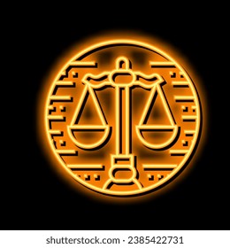 scales zodiac neon light sign vector. scales zodiac illustration
