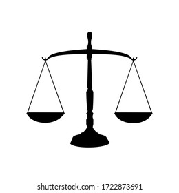 Scales.Flat design.vector illustration. Libra vector Pictograph of justice scales on whrite backround