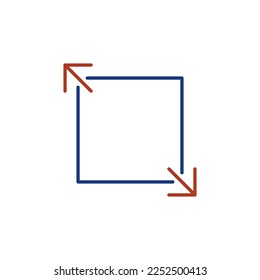 Scaling with Arrows vector concept colored icon or symbol