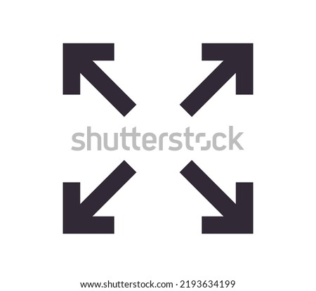 Scaling symbol and sizing arrow icon simple outline linear vector.