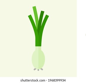diseño plano de cebolla verde de escalón. Ilustración de vectores alimentarios saludables. El concepto de comida orgánica. Juego de iconos de comida y restaurante chinos. Adecuado para diseño web, logotipo, aplicación y ampliación de su negocio.