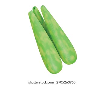 scallion icon 3d illustration render