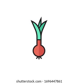 scallion icon vector illustration filled outline style design. isolated on white background
