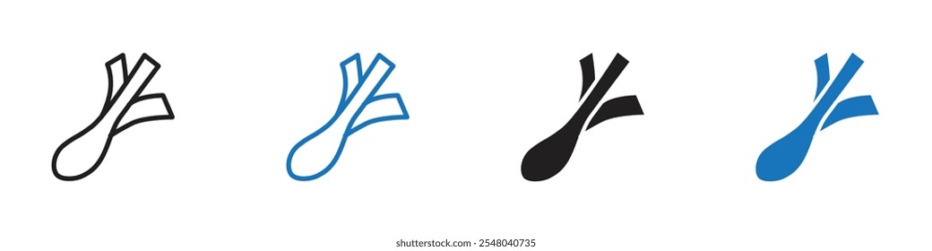 Scallion icon Vector set outline