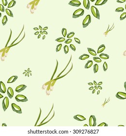Scallion onion icon seamless pattern vector illustration