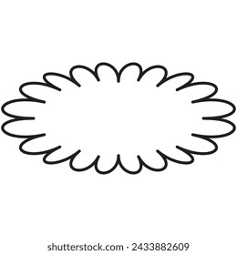 Scallop Circle Silhouette Shapes Icon Set