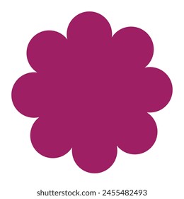 Scallop Circle Silhouette Shapes Icon Set	