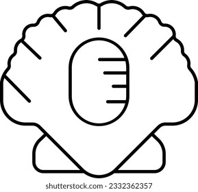 scallop clam sea shell shellfish Outline eps
