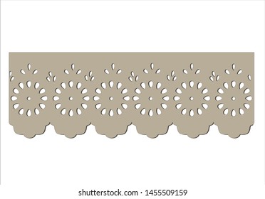 scallop cotton lace border vector