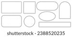 Scallop edge border and frame. Square circle and rectangle shape. Vector lace frill. Simple cute label. Outline decorative collection.