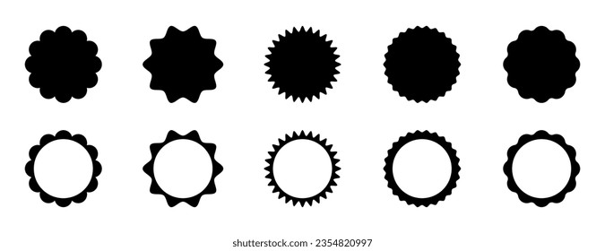 Marco de vieira, insignia, conjunto de iconos vectoriales de etiqueta