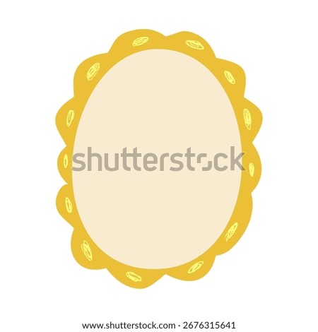 Scallop frame whimsical style isolated. Wavy line whimsical border scallop frame. Vector illustration
