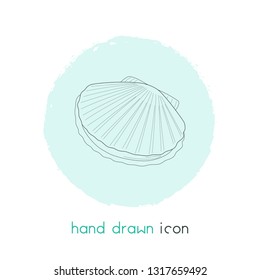 Scallop icon line element. Vector illustration of scallop icon line isolated on clean background for your web mobile app logo design.