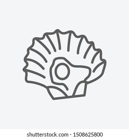 Scallop icon line symbol. Isolated vector illustration of  icon sign concept for your web site mobile app logo UI design