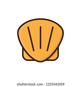 scallop icon vector design. filled outline icon
