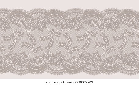 Scallop Lace Trim with flower and leaf.