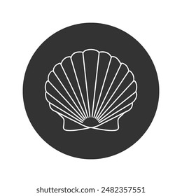 Scallop line icon logo in modern flat style, vector