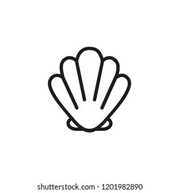 Scallop line icon. Seashell, sea shell, shellfish. Ocean life concept. Can be used for topics like wildlife, diving, treasure