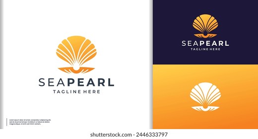 Scallop logo design inspiration. creative of pearl logo vector illustration.