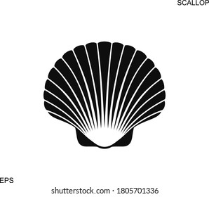 Scallop logo. Isolated scallop  on white background