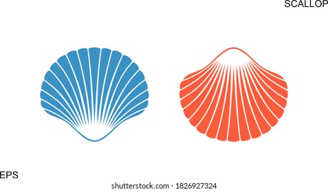 Scallop logo. Isolated scallop  on white background