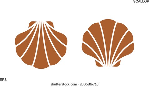 Scallop logo. Isolated scallop  on white background