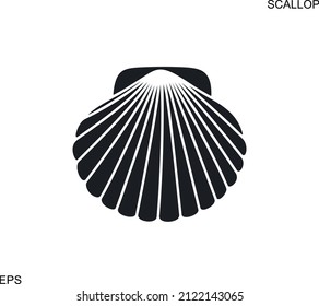 Scallop logo. Isolated scallop  on white background