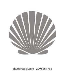 Scallop logo. Isolated scallop on white background