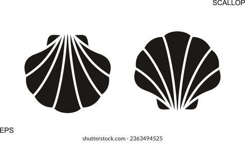 Scallop logo. Isolated scallop  on white background