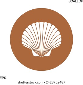 Scallop logo. Isolated scallop  on white background