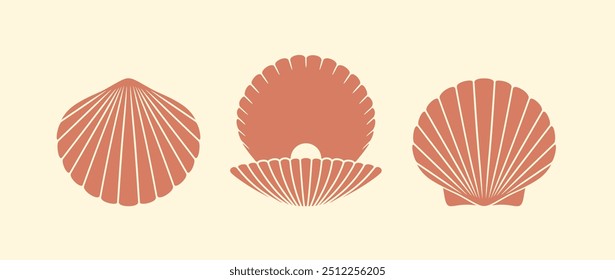 Logotipo Scallop. Vieira isolada sobre fundo branco