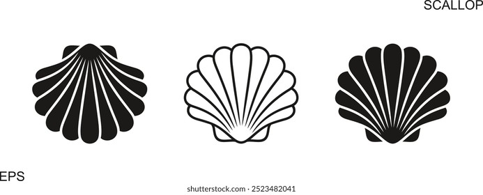 Scallop logo. Isolated scallop  on white background