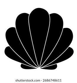Logotipo de la vieira. Vieira aislada sobre fondo blanco