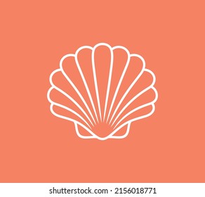 Scallop outline. Isolated scallop  on white background