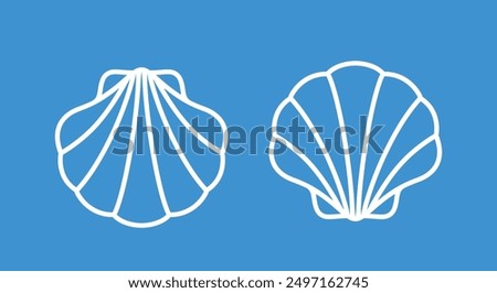 Scallop outline. Isolated scallop  on white background
