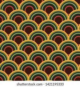 scallop scale circle seamless repeat pattern design. Perfect for fashion textile design