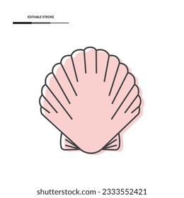 Scallop Sea ​​Shell Icon Vector Design.