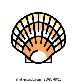scallop sea shell beach color icon vector. scallop sea shell beach sign. isolated symbol illustration