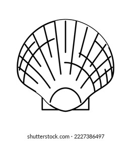 scallop sea shell beach line icon vector. scallop sea shell beach sign. isolated contour symbol black illustration