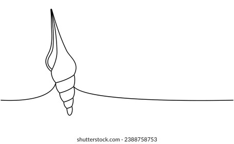 Cubierta marina de vieiras de una línea de dibujo continuo. Ilustración continua de una línea de la cubierta submarina tropical. Ilustración lineal minimalista del vector.