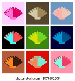 scallop sea shell, sketch style vector illustration isolated on background. Realistic hand drawing of saltwater scallop seashell, clam, conch